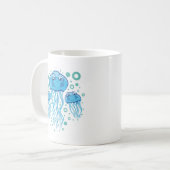かわいいクラゲ コーヒーマグカップ (正面左)