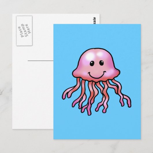 かわいいクラゲ ポストカード (正面/裏面)
