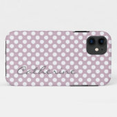 かわいいクラシックなパステルピンクの水玉 Case-Mate iPhoneケース (裏面(横))