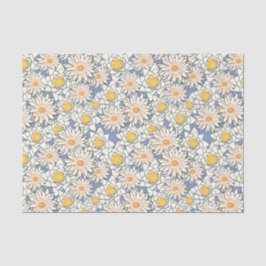 かわいいクラシックなレトロパターン 黄色の花 薄葉紙