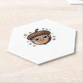 かわいいクラシックアコーンTシャツ ペーパーコースター (アングル)