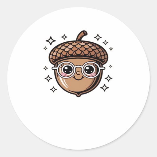 かわいいクラシックアコーンTシャツ ラウンドシール (正面)