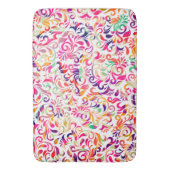 かわいいクラシックカラフル花のパターン バスマット (正面縦)