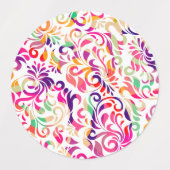 かわいいクラシックカラフル花のパターン ラベル (デザイン1)