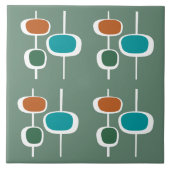 かわいいクラシックパターン美しいセージ緑のオレンジ タイル (正面)