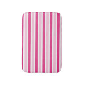 かわいいクラシックピンク&ホワイトストライプ バスマット (正面縦)