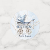 かわいいクラシックベビーベビーカー青フローラ美しい コンフェッティ (スモール正面)