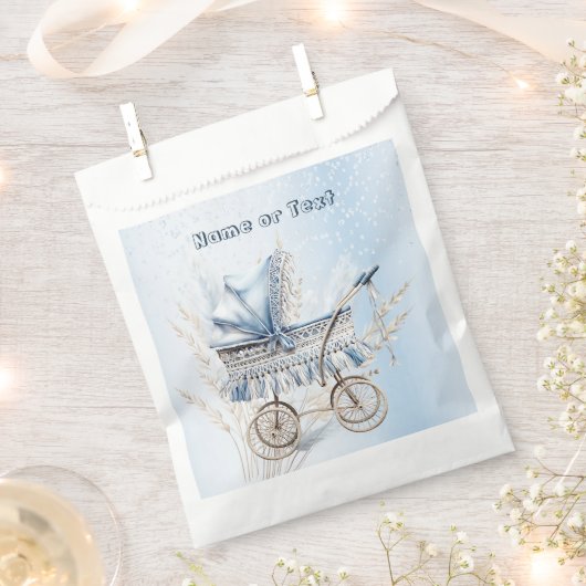 かわいいクラシックベビーベビーカー青フローラ美しい フェイバーバッグ (クリップ留めされた状態)