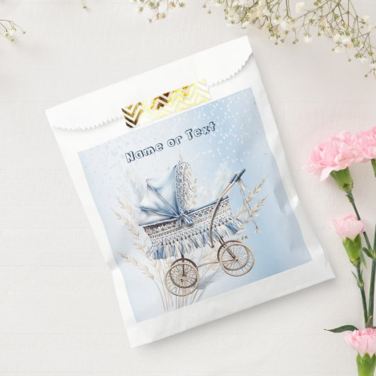 かわいいクラシックベビーベビーカー青フローラ美しい フェイバーバッグ (封をした状態)