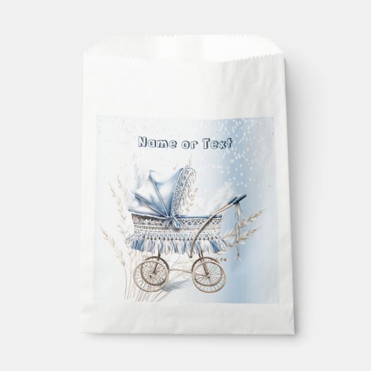 かわいいクラシックベビーベビーカー青フローラ美しい フェイバーバッグ (正面)