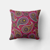 かわいいクラシックペイズリーレッドネイビーブルーイエロー クッション (裏面)