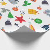 かわいいクラシックモチーフのクリスマス ラッピングペーパー (角)