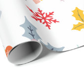 かわいいクラシックモチーフのクリスマス ラッピングペーパー (ロールコーナー)