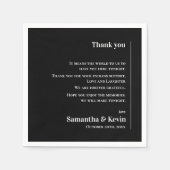 かわいいクラシック白黒結婚の感謝メッセージ スタンダードカクテルナプキン (正面)