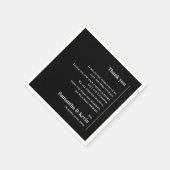 かわいいクラシック白黒結婚の感謝メッセージ スタンダードカクテルナプキン (角)