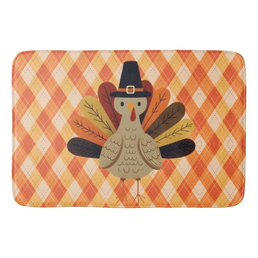 かわいいクラシック/ヴィンテージ感謝祭トルコ バスマット (正面)