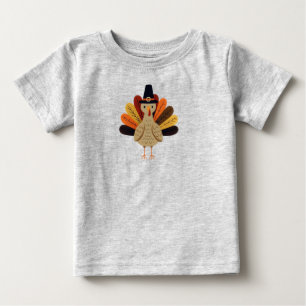 かわいいクラシック/ヴィンテージ感謝祭トルコ ベビーTシャツ