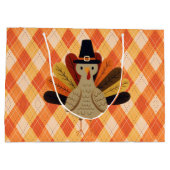 かわいいクラシック/ヴィンテージ感謝祭トルコ ラージペーパーバッグ (裏面)