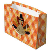 かわいいクラシック/ヴィンテージ感謝祭トルコ ラージペーパーバッグ (裏面アングル)