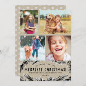 かわいいクラフトのクリスマスフォトカード シーズンカード (正面/裏面)