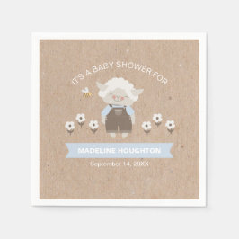 かわいいクラフトブルーラムボーイベビーシャワーナプキン スタンダードカクテルナプキン