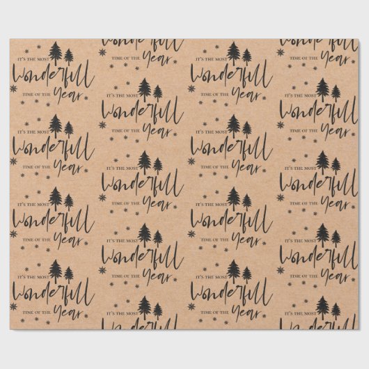 かわいいクラフト紙最も素晴らしい時間の年 ラッピングペーパー (フラット)