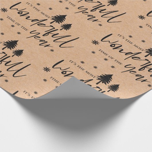 かわいいクラフト紙最も素晴らしい時間の年 ラッピングペーパー (角)