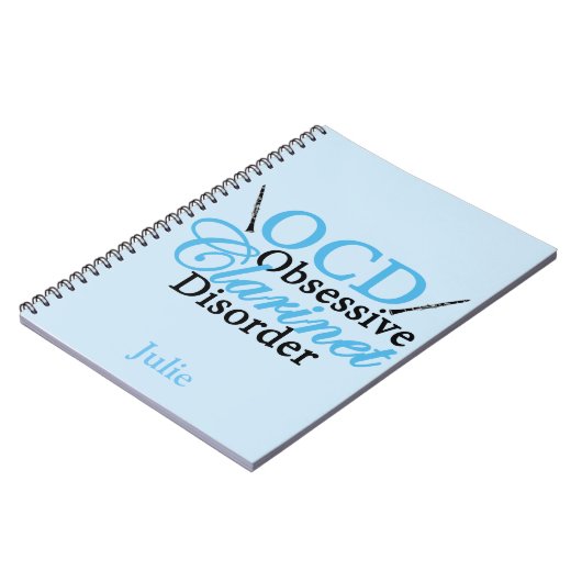 かわいいクラリネットのカスタムな青 ノートブック (左側)