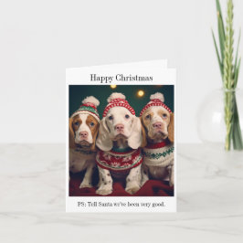 かわいいクランバースパニエル犬クリスマスカード カード