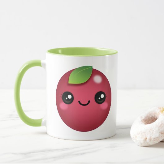かわいいクランベリーツートーンコーヒーマグ マグカップ (ドーナツ)