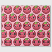 かわいいクランベリー ラッピングペーパー (フラット)