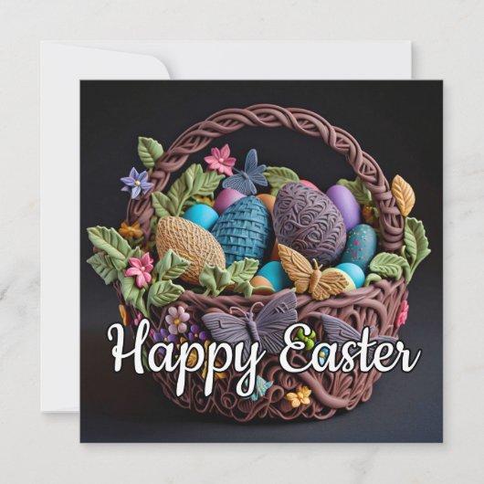 かわいいクリエイティブハッピーイースターバスケット カード (正面)