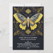 かわいいクリエイティブバタフライアートバースデーパーティー 招待状 (正面)