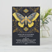 かわいいクリエイティブバタフライアートバースデーパーティー 招待状 (スタンド正面)