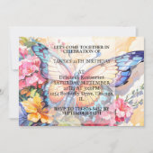 かわいいクリエイティブバタフライアートバースデーパーティー 招待状 (正面)