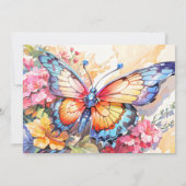 かわいいクリエイティブバタフライアートバースデーパーティー 招待状 (裏面)