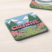 かわいいクリエイティブ肯定コースターセット コースター (左側)