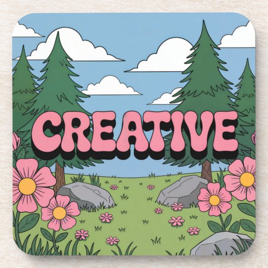 かわいいクリエイティブ肯定コースターセット コースター (正面)