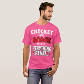 かわいいクリケットワインのGif 楽しいスポーツ Tシャツ (正面フル)