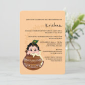 かわいいクリシュナのカード 誕生日に - クリシュナアート 招待状 (スタンド正面)