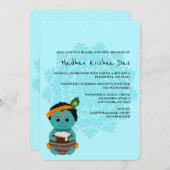 かわいいクリシュナのカード 誕生日に - クリシュナアート 招待状 (正面/裏面)