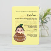 かわいいクリシュナのカード 誕生日に - クリシュナアート 招待状 (スタンド正面)