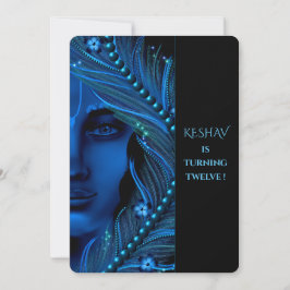 かわいいクリシュナのカード 誕生日に - クリシュナアート 招待状