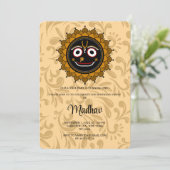 かわいいクリシュナのカード 誕生日のために - クリシュナアート 招待状 (スタンド正面)