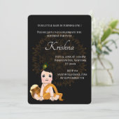 かわいいクリシュナの誕生日カード - クリシュナアート 招待状 (スタンド正面)