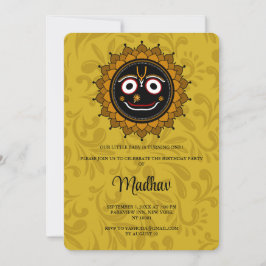 かわいいクリシュナの誕生日カード - クリシュナアート 招待状