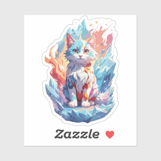 かわいいクリスタルファンタジー猫デザイン シール (シート)