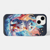 かわいいクリスタル幻想猫デザイン iPhoneケース (裏面横)