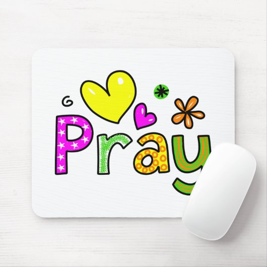 かわいいクリスチャンは挨拶の文字の表現を祈ります マウスパッド (マウス)