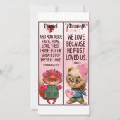 かわいいクリスチャンラブ聖書の詩の子供用ブックマーク カード (正面)